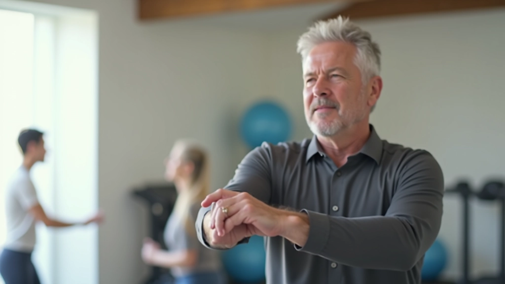Senior coach demonstrating proper posture and movement technique to a client